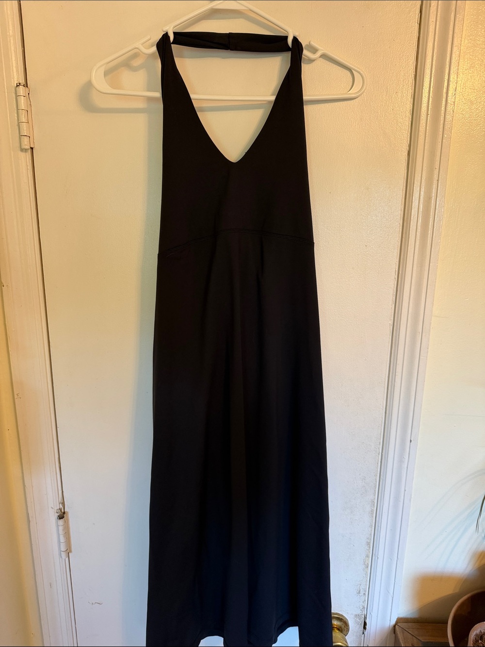 Patagonia Black Halter Maxi Dress with V-Neck Size Large